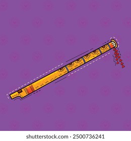 illustration of desi (Indian) art style flute.