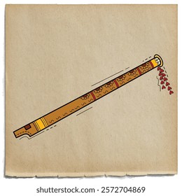 illustration of desi (Indian) art style flute.
