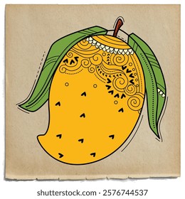 illustration of desi (Indian) art style Mango.
