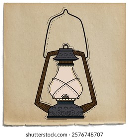 Illustration of desi (indian) art style village lantern.
