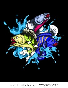 illustration design about predatory fish