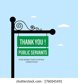 Illustration Design About  United Nations Public Service Day. Thank You Public Servant 