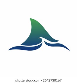illustration design abstract shark fin logo