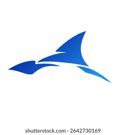 illustration design abstract shark fin logo