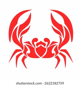 illustration design abstract tribal art tattoo red crab