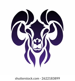 illustration design abstract tribal art design horned goat head tattoo