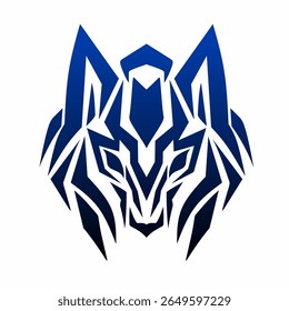 illustration design abstract tribal art wolf head. suitable for logo design, tattoo, elements
