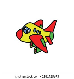 illustration design airplane cute for kids book