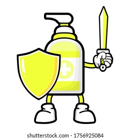illustration design of antiseptic bottle.