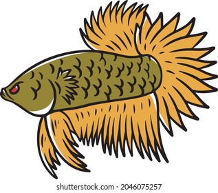 illustration design of betta fish