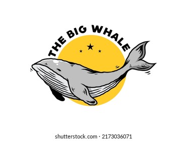 Illustration design of The big whale of ocean