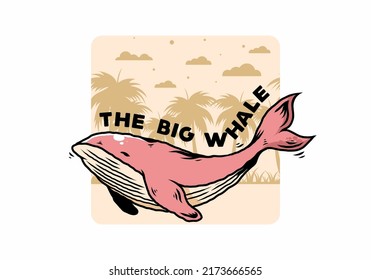 Illustration design of The big whale of ocean