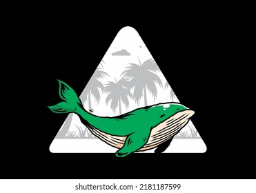 Illustration design of The big whale of ocean