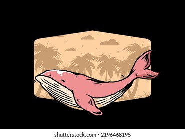 Illustration design of The big whale of ocean