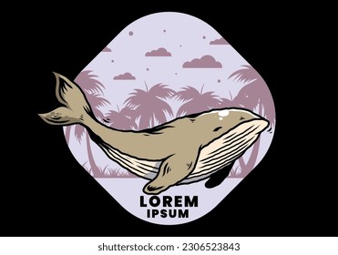 Illustration design of The big whale of ocean