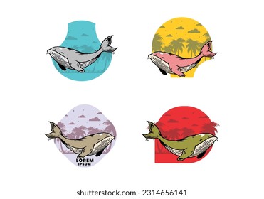 Illustration design of The big whale of ocean