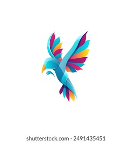 illustration design of bird designs with colorful gradient appearance