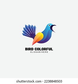 illustration design bird logo colorful