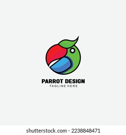 illustration design bird parrot gradient colorful