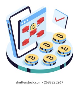 Um desenho de ilustração da blockchain