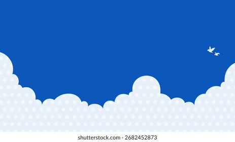 Design de ilustração de céu azul e nuvens como um fundo