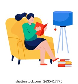 An illustration design of book reading