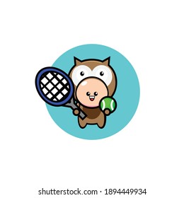 Illustration design of boy dressed in tennis owl