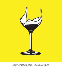 Illustration design broken of wine artwork