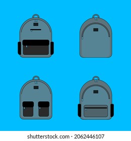 Illustration of design bundle backpack, suitable for supplier and factory bag