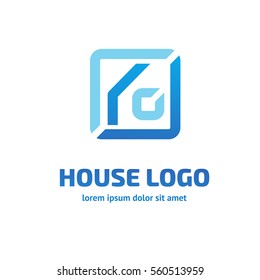Illustration design of business logotype abstract building simple sign. Logo design abstract house vector template