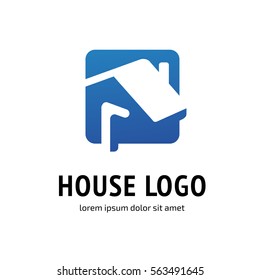 Illustration design of business logotype abstract building simple sign. Logo design abstract house vector template