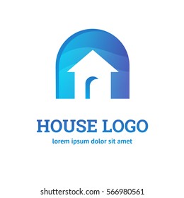 Illustration design of business logotype abstract building simple sign. Logo design abstract house vector template