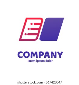 Illustration design of business logotype abstract education simple sign. Logo design abstract book vector template