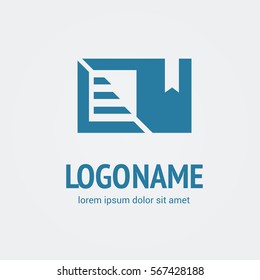 Illustration design of business logotype abstract education simple sign. Logo design abstract book vector template