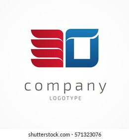 Illustration design of business logotype abstract education simple sign. Logo design abstract book vector template