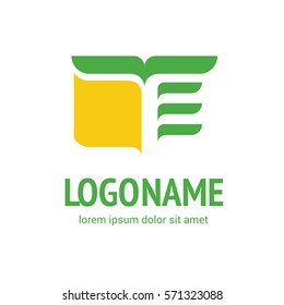 Illustration design of business logotype abstract education simple sign. Logo design abstract book vector template