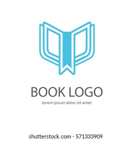 Illustration design of business logotype abstract education simple sign. Logo design abstract book vector template