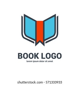 Illustration design of business logotype abstract education simple sign. Logo design abstract book vector template