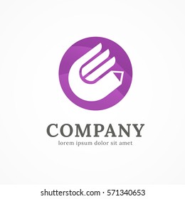 Illustration design of business logotype abstract art simple sign. Designer Logo abstract pencil vector template