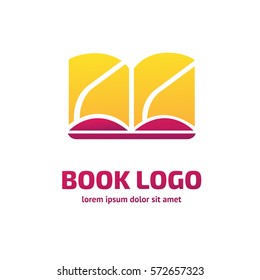 Illustration design of business logotype abstract education simple sign. Logo design abstract book vector template