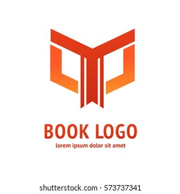 Illustration design of business logotype abstract education simple sign. Logo design abstract book vector template. Ebook icon