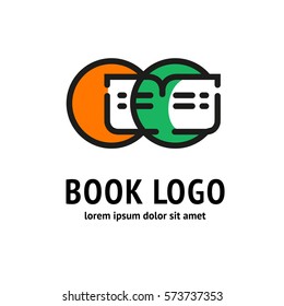 Illustration design of business logotype abstract education simple sign. Logo design abstract book vector template. Ebook icon