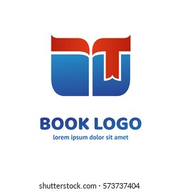 Illustration design of business logotype abstract education simple sign. Logo design abstract book vector template. Ebook icon