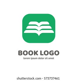 Illustration design of business logotype abstract education simple sign. Logo design abstract book vector template. Ebook icon