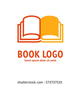 Illustration design of business logotype abstract education simple sign. Logo design abstract book vector template. Ebook icon