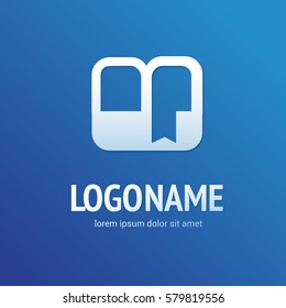 Illustration design of business logotype abstract education simple sign. Logo design abstract book vector template. Ebook icon