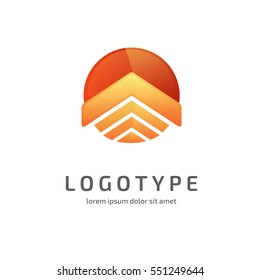 Illustration design of business logotype progress arrow flat simple sign. Logo abstract design arrow vector template