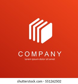 Illustration design of business logotype progress arrow flat simple sign