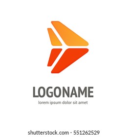 Illustration design of business logotype progress arrow flat simple sign