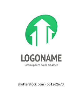Illustration design of business logotype progress arrow flat simple sign